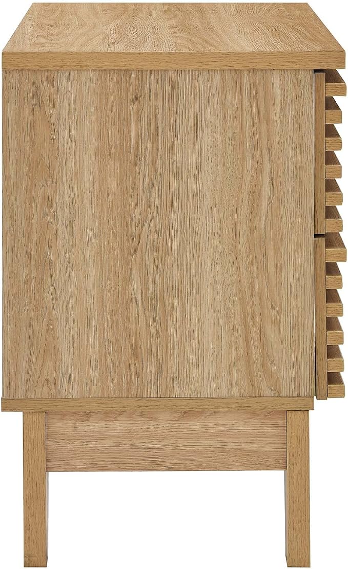 Modway Render Mid-Century Modern, Two-Drawer Nightstand, Oak - Image 3