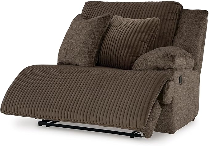 Signature Design by Ashley Top Tier Casual Manual Reclining Left-Arm Facing 3-Piece Sofa Chaise Sectional with 4 Accent Pillows, Dark Brown