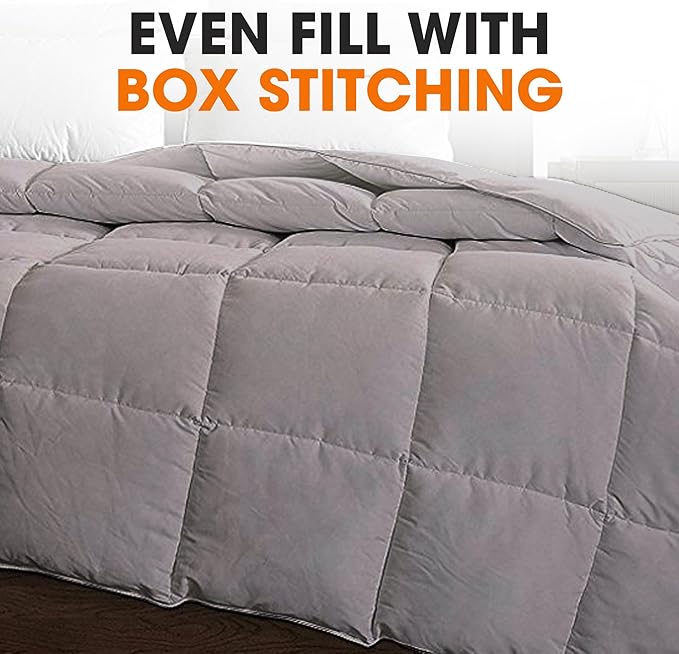 Cheer Collection Down Alternative Comforter - Ultra-Soft & Cozy Twin Size Duvet Insert, Lightweight Down Comforter for All-Season Warmth, Plush Bedding Twin Comforter, Gray