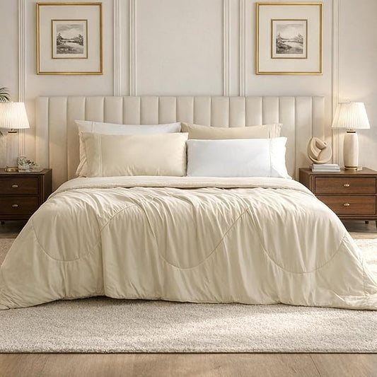 Cozy Bliss Cooling Comforter Twin Size, Cooling Blankets for Hot Sleepers and Night Sweats, Khaki Summer Comforter for Twin Size Bed, Breathable Soft Lightweight Silk Smooth