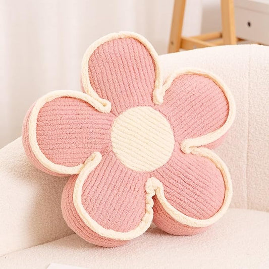 Kcvvcr Flower Pillow, Soft Flower Shaped Floor Cushion, Flower Decorative Throw Pillow, Cute Flower Seating Cushion, Flower Room D??cor Plush Pillows for Sofa Couch Bed (13.7 Inch, Pink)