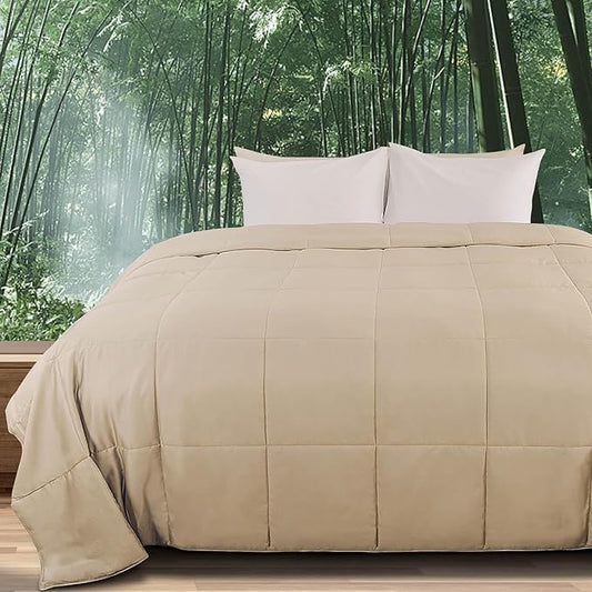 NEXHOME PRO Viscose from Bamboo Comforter King Cooling Lightweight Duvet Insert, Organic Natural Summer Bedding Blanket for Hot Sleepers,8 Corner Tabs 90" L x 106" W