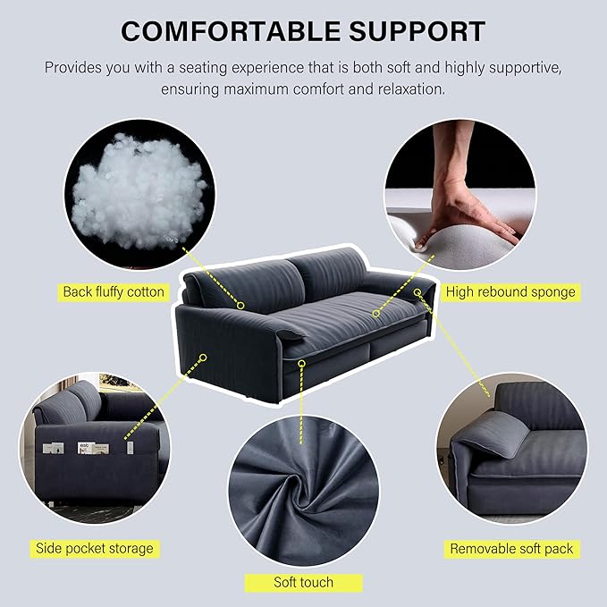 66" Queen Size Pull Out Sofa Bed, 3-in-1 Convertible Sleeper with Side Storage and Wheels, Velvet Loveseat for Living Room, Apartment, Bedroom, Grey (Mattress & Bedding Not Included)