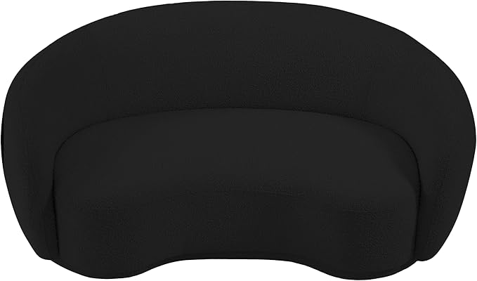 Meridian Furniture 693Black-L Hyde Collection Modern | Contemporary Boucle Fabric Upholstered Loveseat, Black, 64" W x 38" D x 27.5" H