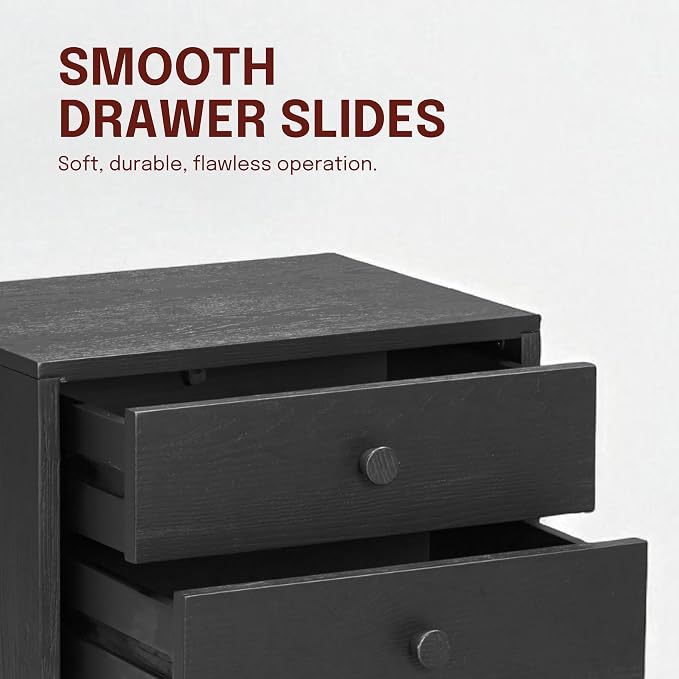 NTC Lux Nightstand with 2 Drawers, Featuring Adaptable Design, 150 lbs Load Capacity, Water-Resistant, Elevate Your Space, Easy Assembly - Burnt Black - Image 5