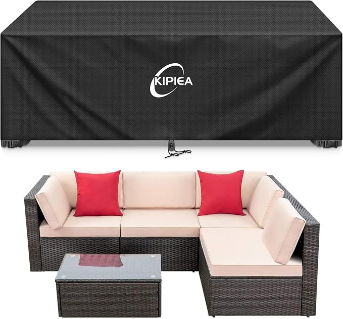 Kipiea Patio Furniture Covers Waterproof Winter, Heavy-Duty 420D Outdoor Patio Furniture Set Covers, No Tears Anti UV No Fading (78" L x 58" W x 28" H) by Kipiea