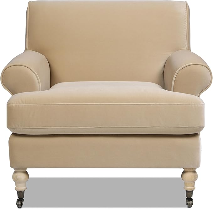 Jennifer Taylor Home Bliss 38" Lawson Living Room Accent Arm Chair with Metal Casters