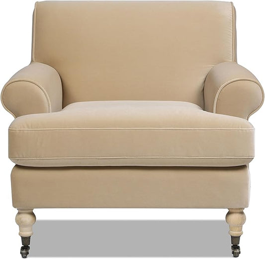 Jennifer Taylor Home Bliss 38" Lawson Living Room Accent Arm Chair with Metal Casters