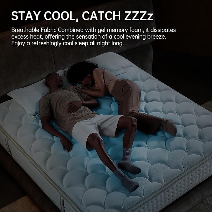 OFFTR z 14 Inch King Size Mattress Medium Firm Hybrid with Memory Foam for Pressure Relief & Spinal Alignment - Supportive Comfort Without Sinkage, Superior Zoned Support, Motion Isolation
