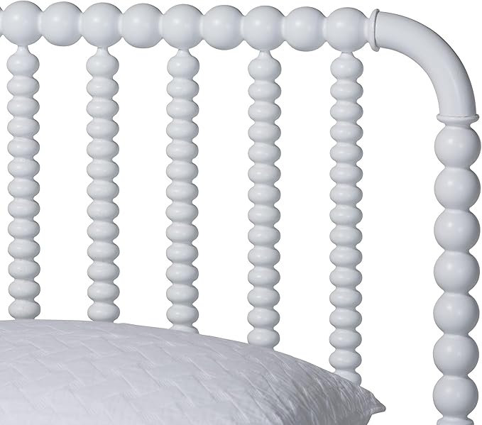 Baxton Studio Lucera Bobbin Wood Platform Bed, Queen, White