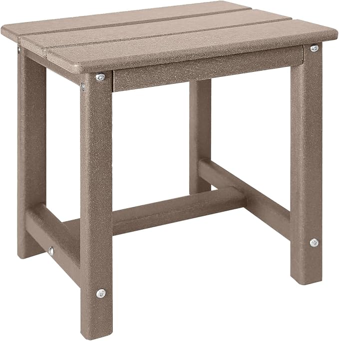 GARDENSTAR Adirondack Square Side Table,one-Tier Outdoor end Table, Patio Side Table for Pool,Porch,Backyard,Relaxing Companion (Teak) by GARDENSTAR
