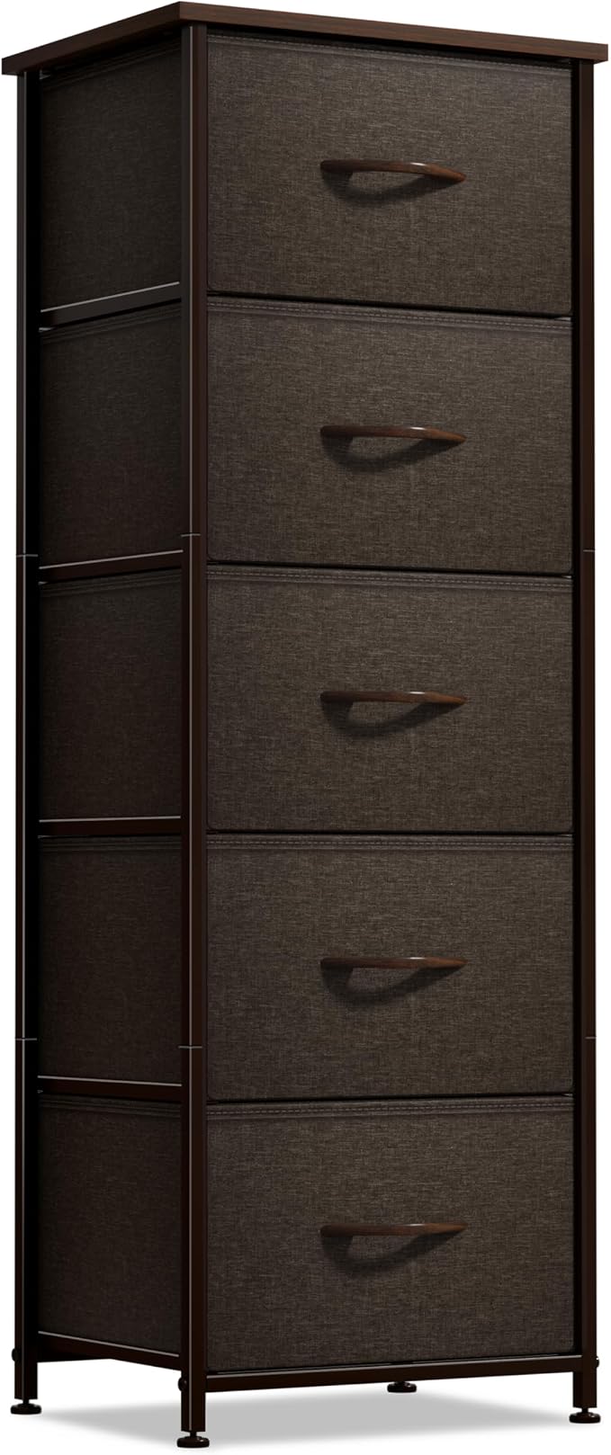 Sorbus Nightstand with 5 Drawers - Bedside Furniture & Night Stand End Table Dresser with Steel Frame, Wood Top, Easy Pull Fabric Bins for Home, Bedroom Accessories, Office & Dorm by Sorbus