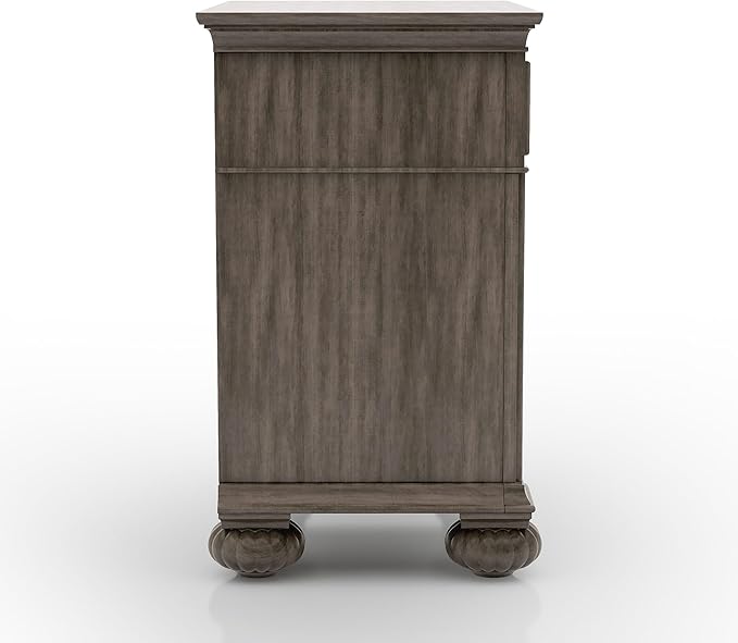 Furniture of America Malierd Traditional Wood 6-Piece Set, Panel California King-Size Bed, 3-Drawer Nightstands, Chest, Dresser and Mirror for Bedroom, Gray