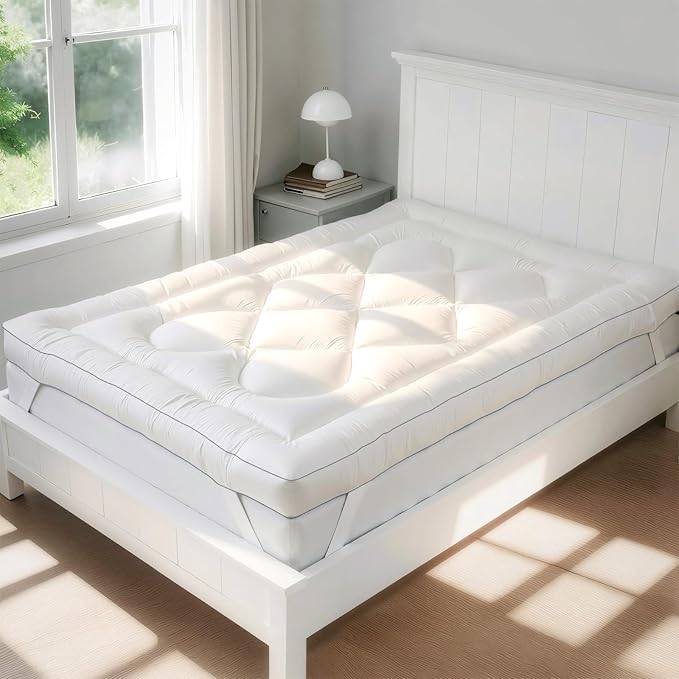 5 Inch Memory Foam Mattress Topper Twin, 2000GSM Shredded Memory Foam Pillow Top, Plush Support for Back Pain Relief, Extra Thick & Breathable, Dorm & Guest Room Essential