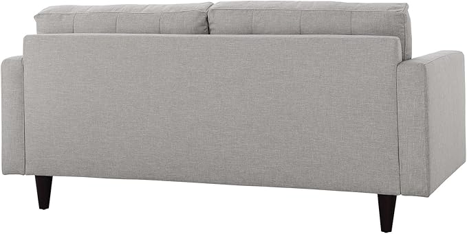 Modway EEI-1547-LGR Empress Mid-Century Modern Upholstered Fabric Loveseat In Light Gray
