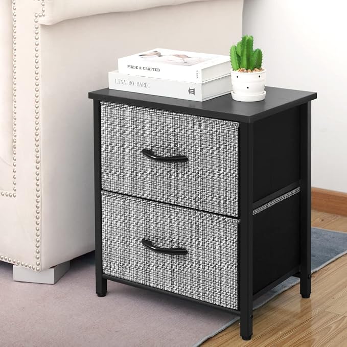 AZL1 Life Concept Storage Dresser Furniture Organizer Unit with 2 Drawers for Bedroom, Hallway, Entryway and Closets, Black and White, 11.8 x 17.7 x 19.7 inches - Image 4