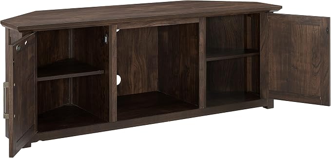 Crosley Furniture Camden Corner TV Stand for 65+ inch TVs, Entertainment Center with Storage Shelves, Dark Walnut - Image 4