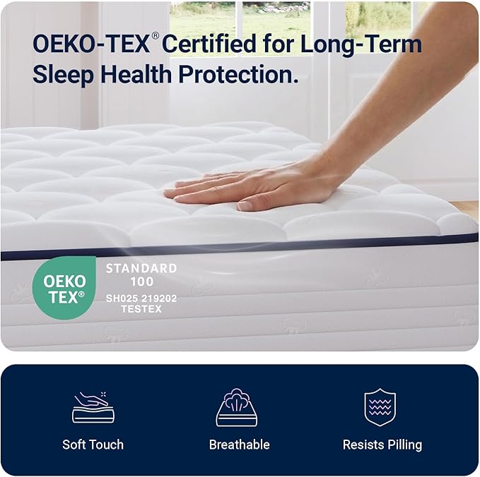 Avenco 8 Inch Twin Mattress for Deep Sleep, Twin Size Mattresses with Innerspring for Pressure Relief, Foam and Spring Hybrid Colchones Breathable Cover CertiPUR-US Certified Bed Mattress in a Box