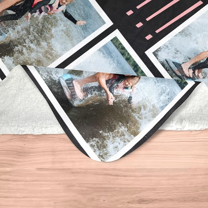 Printwoo Gifts for Dad Custom Blankets with Photos Personalized Photo Blankets with Picture for Dad, Customized Throws Blanket for Fathers Day Plush Best Daddy Ever Family Husband Men Birthday