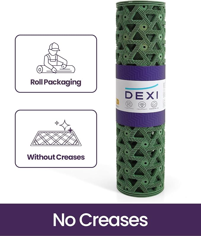 DEXI Front Door Mat Outside Entrance Rubber 19x30, Welcome Floor Doormat Heavy Duty Non Slip, Dirt Trapper Waterproof Exterior Entry Mats All Weather for Patio Entryway Drainage, Green - Image 9