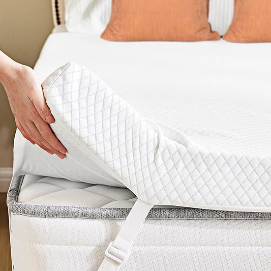 DUMOS 2 Inch Gel Memory Foam Mattress Topper King Size, Cooling Breathable Comfy Mattress Pad for Pain Relief, CertiPUR-US Certified (with Removable & Washable Cover)