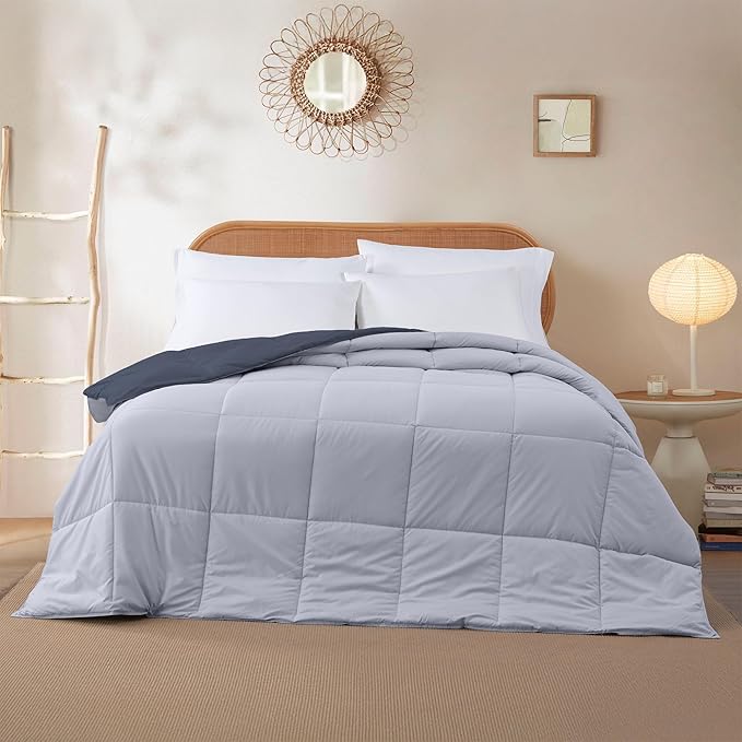 Modern Threads Down Alternative Reversible Comforter Denim/Cloud Blue Queen