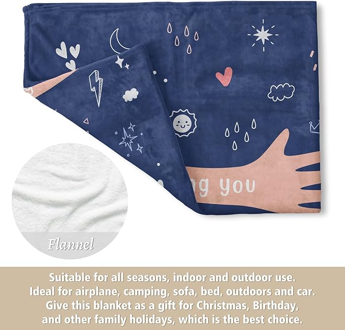 Afterprints Get Well Gifts for Women Men, Hug/Healing Blanket, Thinking of You/Cancer Care/Sympathy/After Surgery Gifts for Friends, Sister, Coworker, Soft Throw Blankets 50'' x 60''