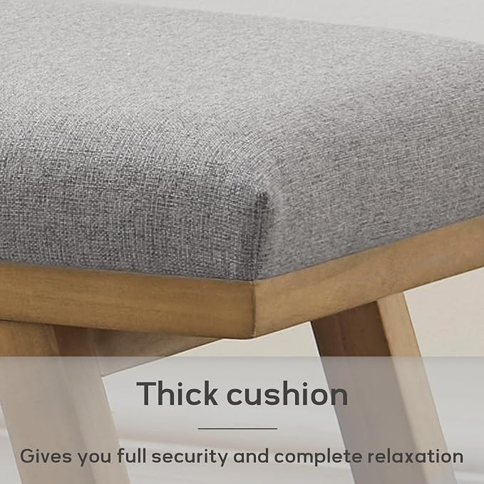 Zihanhome 45" Entryway Bench Upholstered Storage Bench for Bedroom Shoe Rack Bench for Living Room, Hallway, Mudroom, Balcony, Sturdy Indoor Bench Seat Holds Up to 300 lbs (Grey) - Image 4