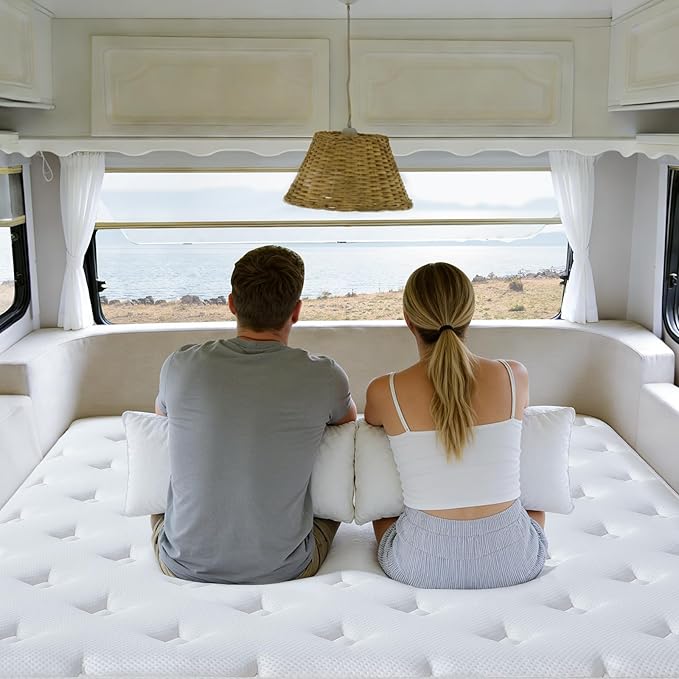 Coolvie 12 Inch Full XL Mattress, 54x80 Extra Long Hybrid Mattresses for RVs and Van Life, Queen Length in a Slim Full Width for Taller Adults and Dorms, Luxury Medium Firm Support Bed in a Box