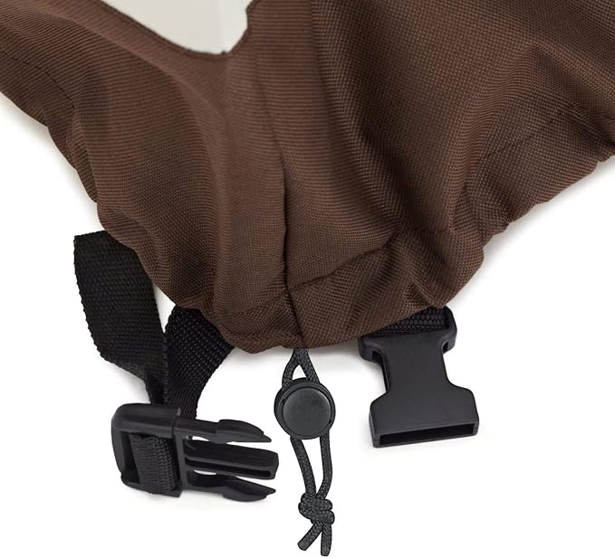 Amazon Basics Patio Chair Lounge Deep Seat Covers, Outdoor Furniture Protection with Straps, Heavy Duty Waterproof Fabric, UV Resistant, Set of 2, 31" x 38" x 29", Beige/Tan - Image 2