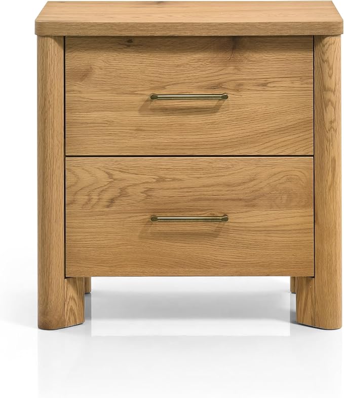 24/7 Shop at Home Sawer Modern 23-inch Wood Nightstand Set of 2 with 2 Drawers and USB Ports, Wooden Night Stand for Bedroom, Apartment, Small Bedside Table, Oak - Image 9