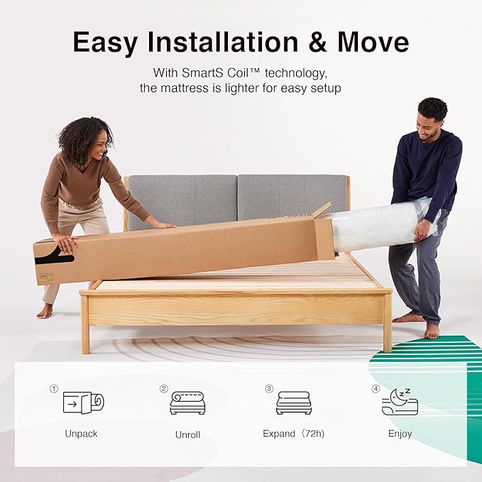 Novilla 8 Inch Full Mattress, Hybrid Full Size Mattresses with BioAir Comfort Foam for Pressure Relief, Medium Plush Colchones with Innerspring CertiPUR-US Certified for Kids Mattress in a Box