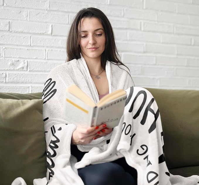 Get Well Gifts for Women/Men White Blanket 50"x60", Inspirational/Thinking of You/Cancer Care/Feel Better/Surgery Recovery Gifts for Women, Sympathy Gift, Soft Hug/Get Well/Healing Blanket