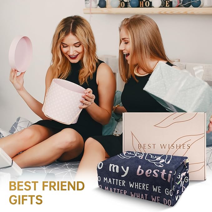 GiltGlimmer Friendship Gifts for Women Mothers Day, Best Friend Birthday Gifts for Women, Best Friend Blanket Gift, to My Bestie Throw Blanket for Christmas 80" x 60"