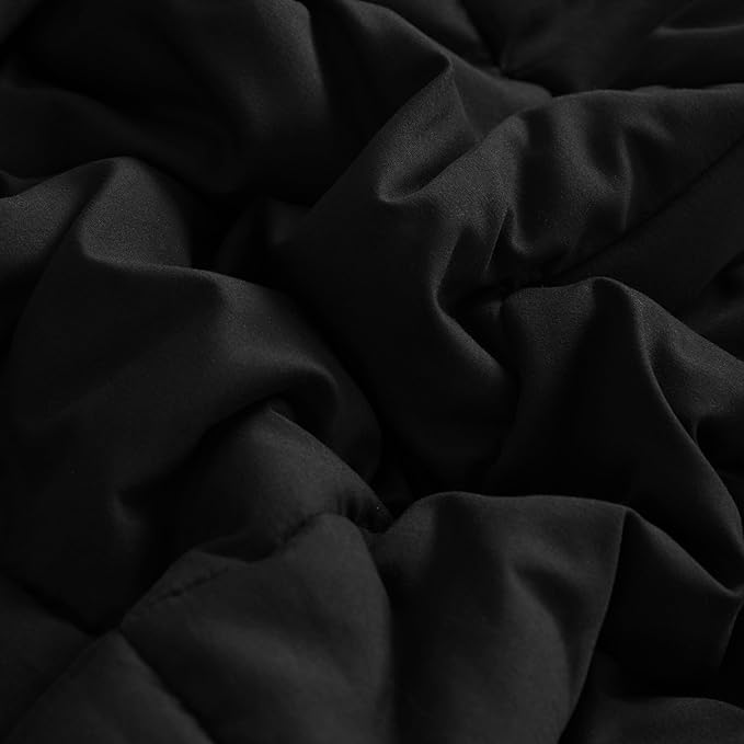 NTBAY Twin Comforter - Down Alternative Comforter Duvet Insert, All Season Bedding Quilted Duvet Insert with Corner Tabs, Machine Washable, Black