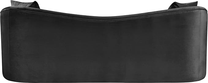 Meridian Furniture 44052Black-S Destin Collection Modern | Contemporary Sofa with Ultra Luxe Black 460 GSM Velvet, Rich Curves, 91" W x 34.5" D x 31" H, Black