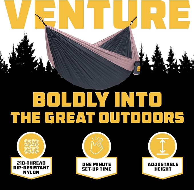 Wise Owl Outfitters Camping Hammock – 500lbs Portable Hammock with Tree Straps - Travel, Backpacking, Hiking, Outdoors Camping Gear - Single or Double - Image 3