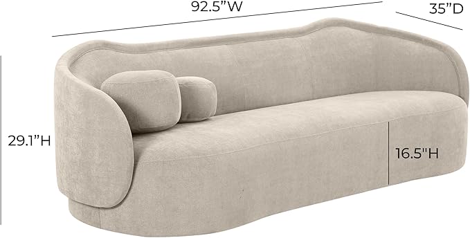 Tov Furniture Circe Taupe Textured Velvet Sofa
