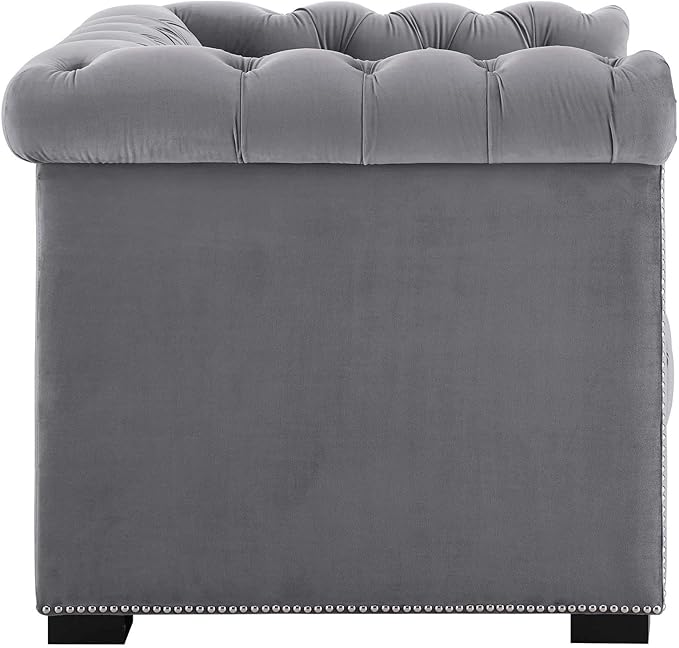 Modway EEI-3065-GRY Heritage Upholstered Velvet Armchair, Gray
