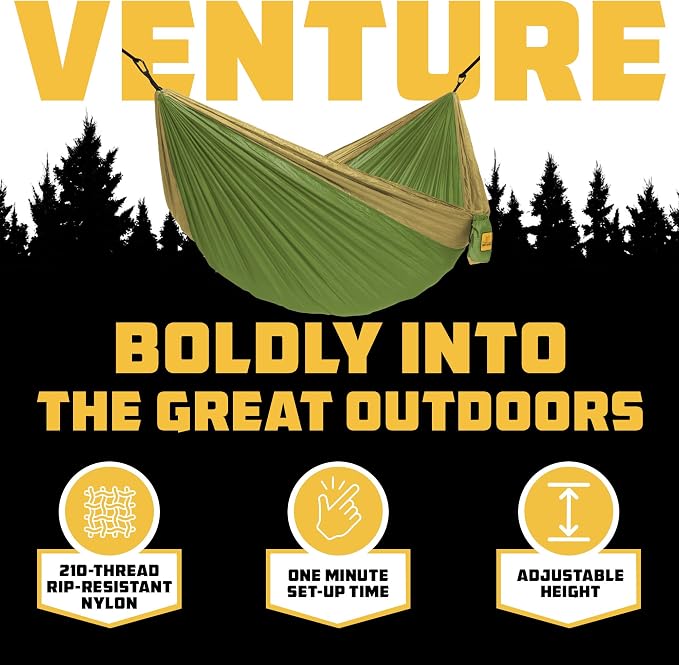 Wise Owl Outfitters Camping Hammock – 500lbs Portable Hammock with Tree Straps - Travel, Backpacking, Hiking, Outdoors Camping Gear - Single or Double - Image 3