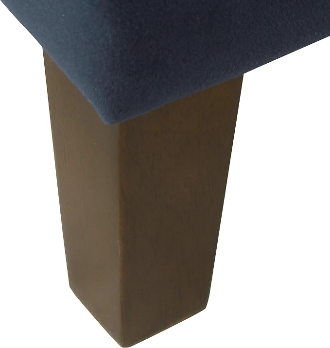 HomePop Large Upholstered Rectangular Storage Ottoman Bench with Hinged Lid, Navy - Image 9