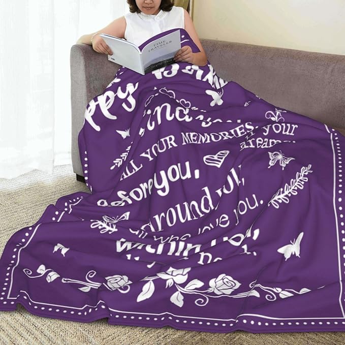 COMFAR Happy Birthday Gifts - Unique Women's Decorations for Her 40"x 50"