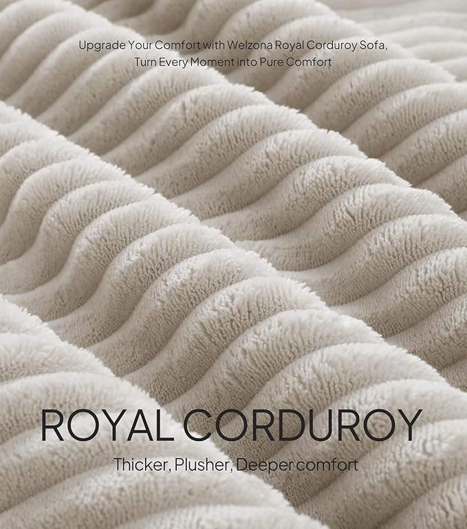 Plush Corduroy Folding Sofa Bed, Free Setup Floor Beds, 34" Boneless Couch for Small Spaces, Corner Chair, Convertible Sleeper Chair, Corner Couch, Foldable Sleeper Sofa Beds, Cream White