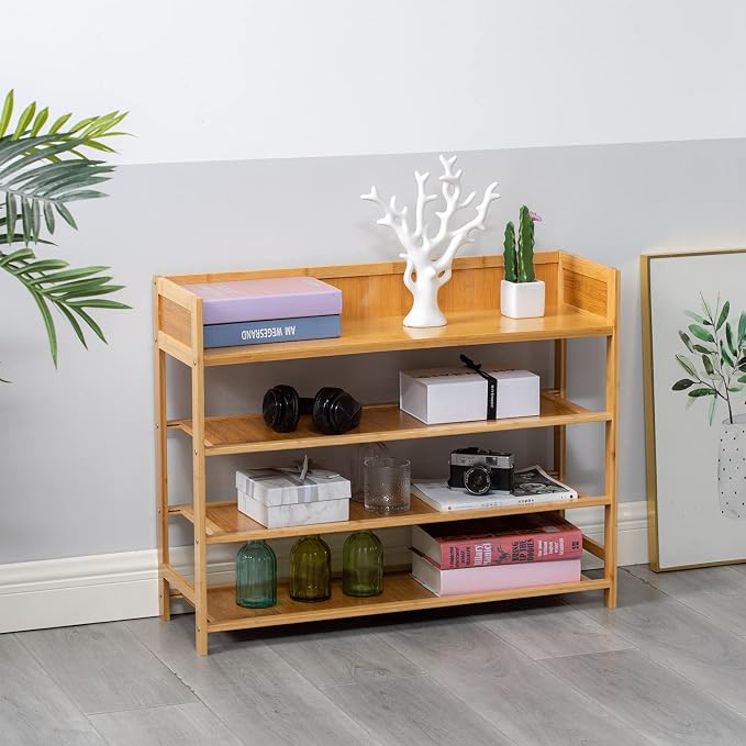 latifolia Bamboo Shoe Rack, 4-Tier Shoe Rack Organizer for Entryway, Living Room(Nature, 31.4''L) - Image 4
