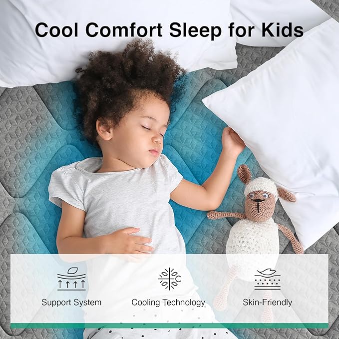 Novilla Twin XL Mattress 6 Inch for Kids,XL Twin Size Hybrid Mattress with Bonnell Coil & Gel Memory Foam for Cooling Comfort & Pressure Relief CertiPUR-US Certified Mattresses in a Box