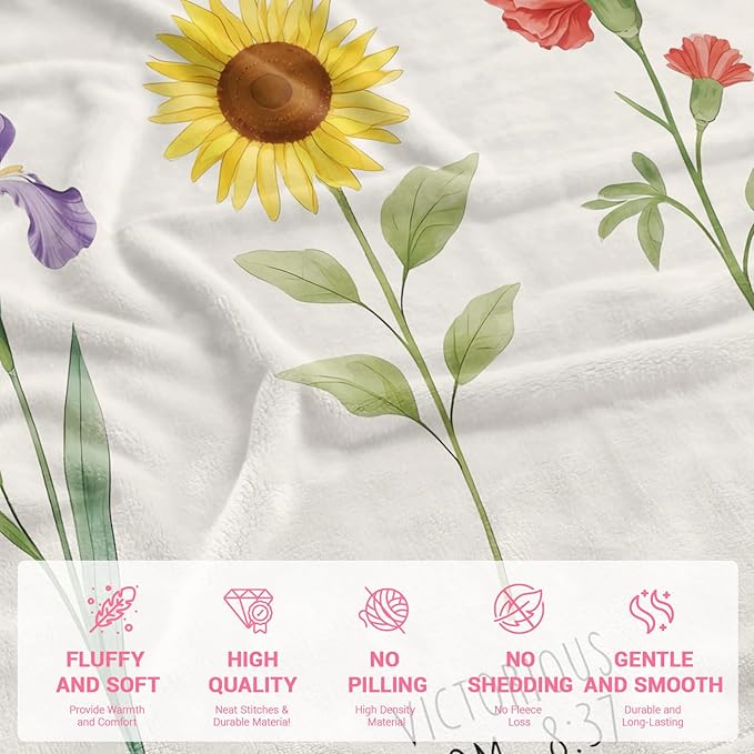COMFAR Christian Gifts for Women Faith, Inspirational/Religious/Spiritual Gifts for Adults, Soft Throw Blankets for Women/Men, Personalized Blankets for Adults 40"x 50"