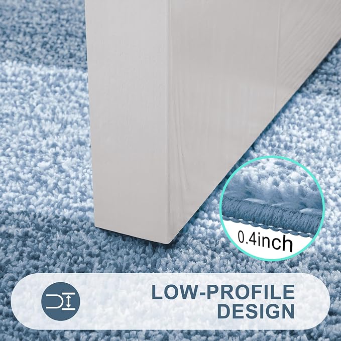 Kitinjoy Indoor Outdoor Door Mat, 71x47 Non-Slip Absorbent Dirt Trapper, Low-Profile Washable Inside Entrance Front Floor Mat, Sturdy Soft Entry Doormats for Entryway, Light Blue - Image 3