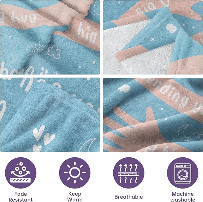 Afterprints Get Well Gifts for Women Men, Hug/Healing Blanket, Thinking of You/Cancer Care/Sympathy/After Surgery Gifts for Friends, Sister, Coworkers, Soft Throw Blankets 50'' x 60''