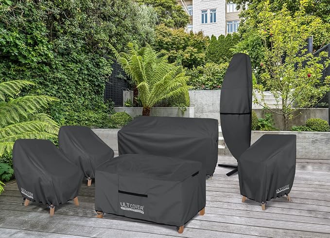 ULTCOVER Waterproof Patio Chair Cover 2 Pack – Outdoor Lounge Deep Seat Single Lawn Chair Cover Fits Up to 35W x 35D x 34H inches, Black - Image 6