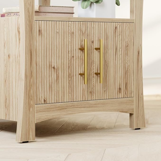 LIKIMIO Nightstand with Charging Station, Wood Night Stand, 23.6inch Large Bedside Table with Storage, End Table for Bedroom, Oak - Image 8